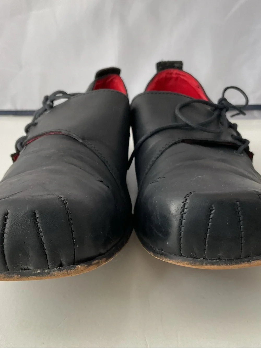 RARE Fly London Black Leather Square Toe Oxford Shoes Men’s Size EU 43 / US 10